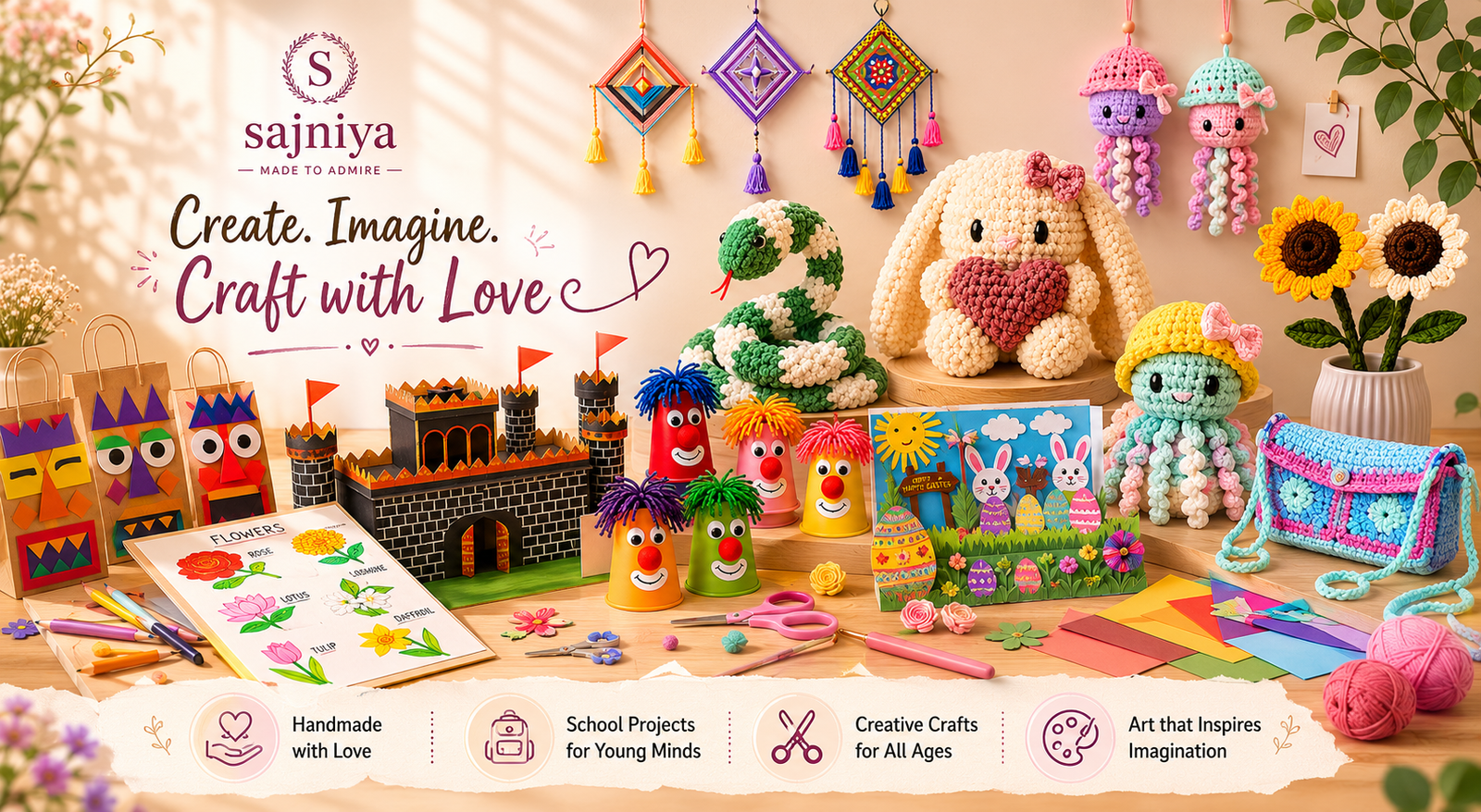 Sajniya Craft Studio colourful handmade work